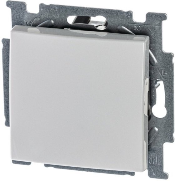 Выключатель 1-клавишный ABB BASIC55, скрытый монтаж, альпийский белый, 2CKA001012A2139 в Череповце