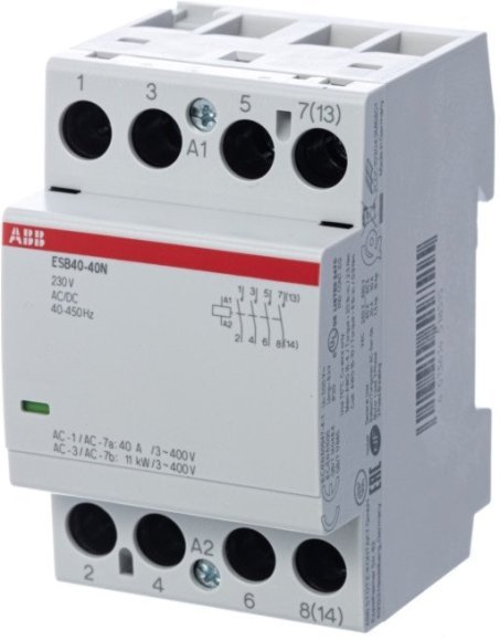 Модульный контактор ABB ESB40 4НО 40А 230В AC/DC, 1SAE341111R0640 в Череповце