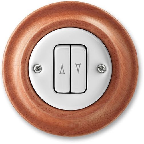 Выключатель для жалюзи 2-клавишный ABB DECENTO, скрытый монтаж, белый фарфор / вишня, 2CHK598834C4052 в Череповце