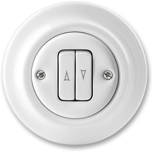 Выключатель для жалюзи 2-клавишный ABB DECENTO, скрытый монтаж, белый фарфор, 2CHK598834C4300 в Череповце