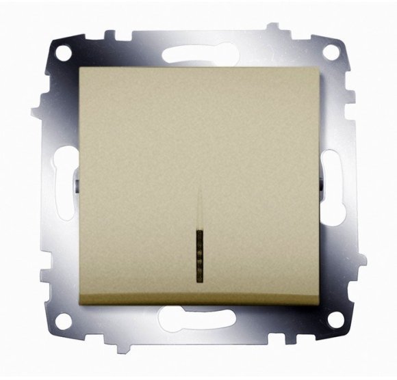 Выключатель 1-клавишный ABB COSMO с подсветкой, скрытый монтаж, титан, 619-011400-201 в Череповце
