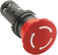 Кнопка CE4T-10R-02 аварийного останова с фиксацией 2НЗ отпускание поворотом 40мм, 1SFA619550R1051 Кнопка CE4T-10R-02 аварийного останова с фиксацией 2НЗ отпускание поворотом 40мм, 1SFA619550R1051