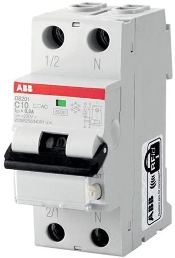 Дифавтомат ABB DS200 1P+N 10А (B) 6 кА, 30 мА (AC), 2CSR255040R1105 в Череповце