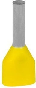 Наконечник каб. 2FER1012P-G, медь лужен./полипропилен, втулка, двойной, желтый, 2x1мм2, 12мм, 500 шт. в пачке, 7TCA301140R0338