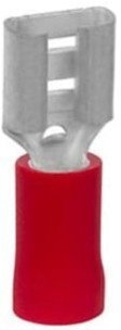 Наконечник каб. 2FER1018P-D, медь лужен./полипропилен, втулка, двойной, красный, 2x1мм2, 18мм, 500 шт. в пачке, 7TCA301140R0368