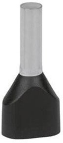 Наконечник каб. 2FER1508P-F, медь лужен./полипропилен, втулка, двойной, черный, 2x1.5мм2, 8мм, 500 шт. в пачке, 7TCA301140R0387