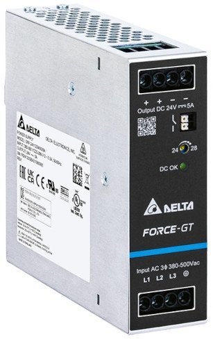 DRF-24V120W3GBA Блок питания, вход 3ф x 320-575 VAC, выход 24 VDC 5 A 120 W, реле DC OK, старт от -40°C, метал. корпус в Череповце